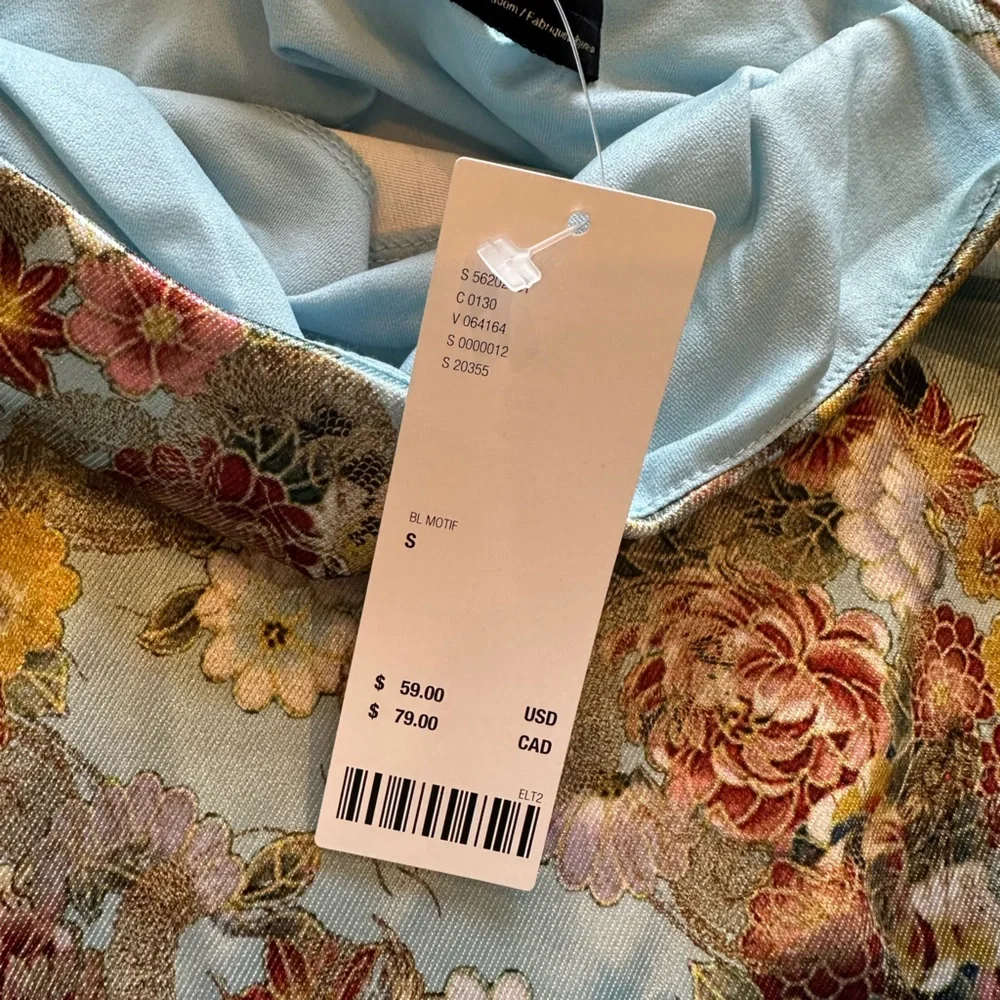Urban Outfitters Pleated Slip Dress in Blue and Yellow - Picture 5 of 6